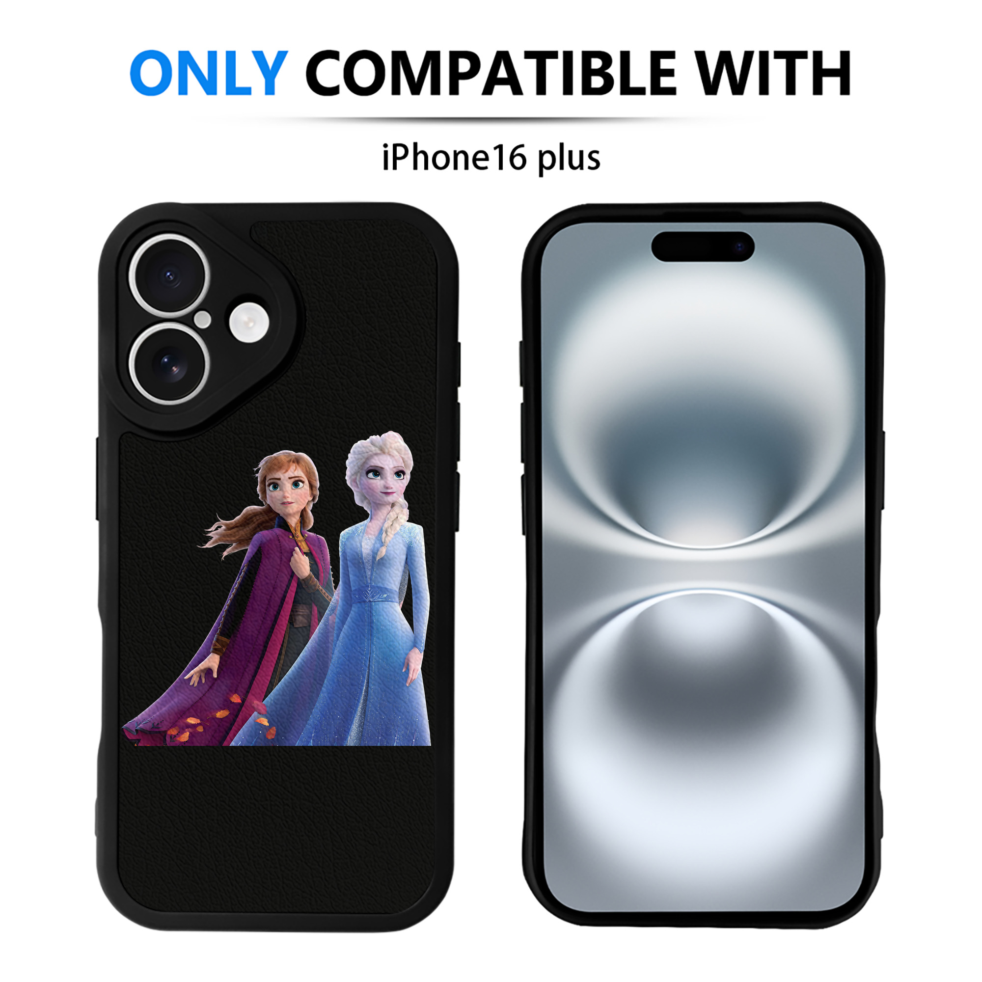 （画像用） アナと雪の女王 アンナ エルサ Frozen Anna Elsa 【iPhone 16シリーズ対応】シリコンスマホケース（レザー調） 材質：シリコン